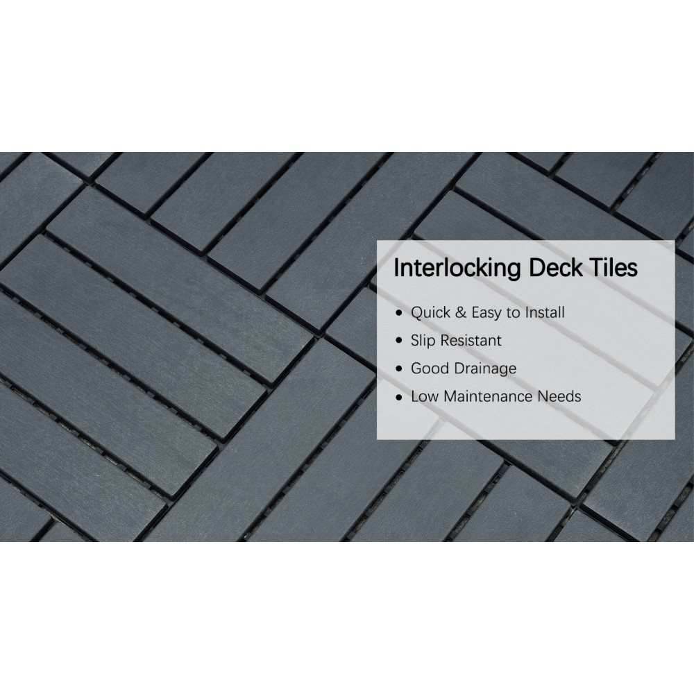 44Pcs Plastic Interlocking Deck Tiles Patio Deck Tiles,12″x12″ Square Waterproof