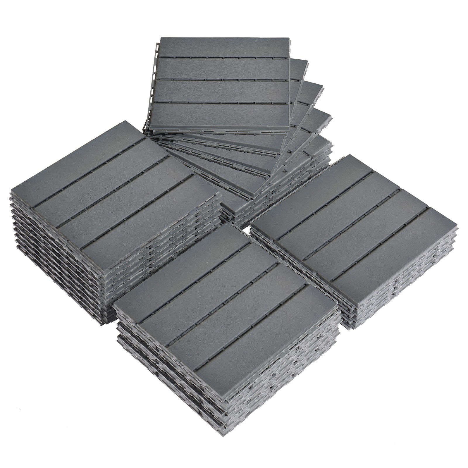 27PCS Plastic Deck Tiles 12 x 12in Deck Tiles Interlocking Outdoor All Weather
