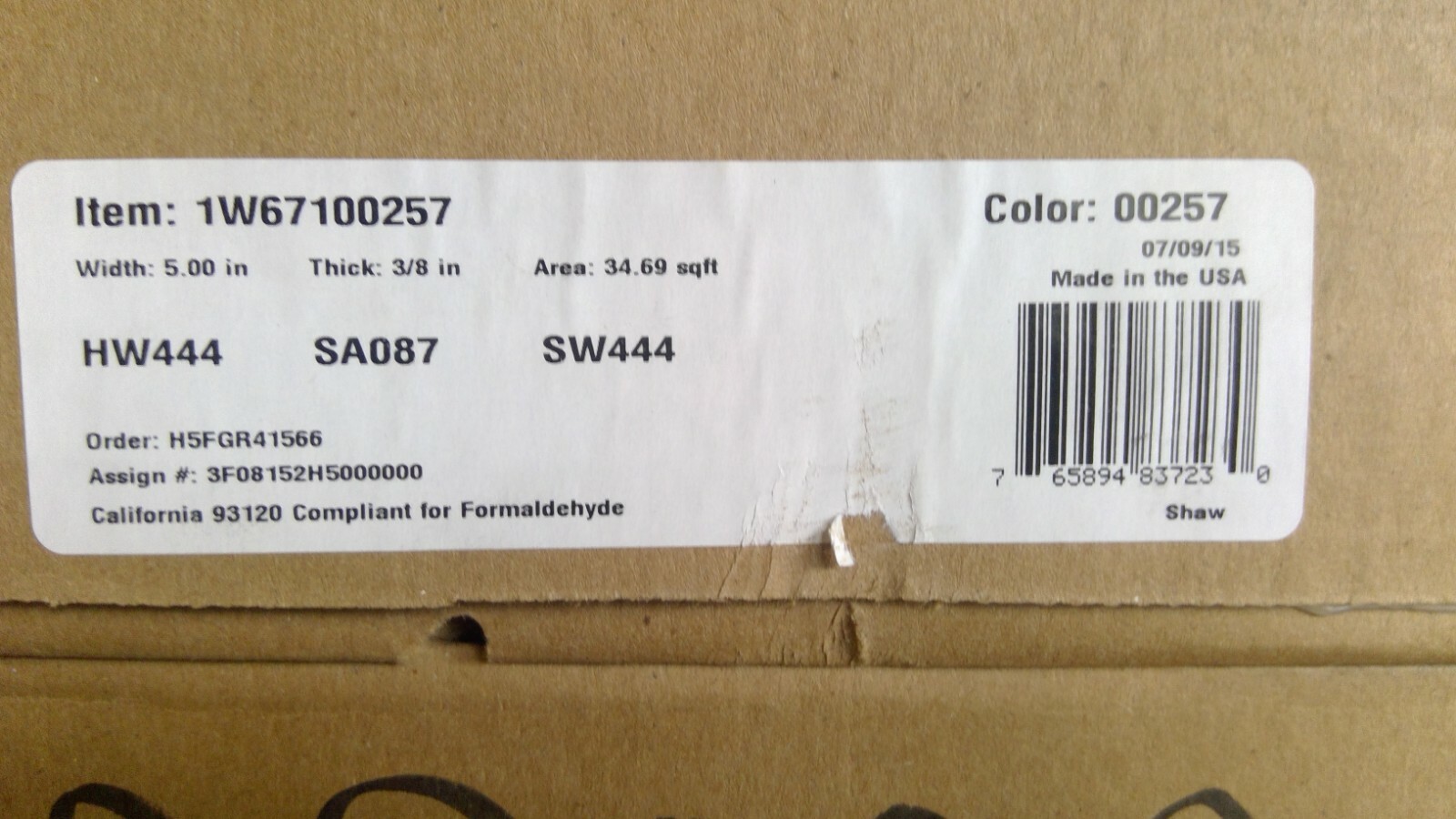 Anderson Hardwood AA722-00257 COPPER CREEK Hidden Falls 3/8 x 5