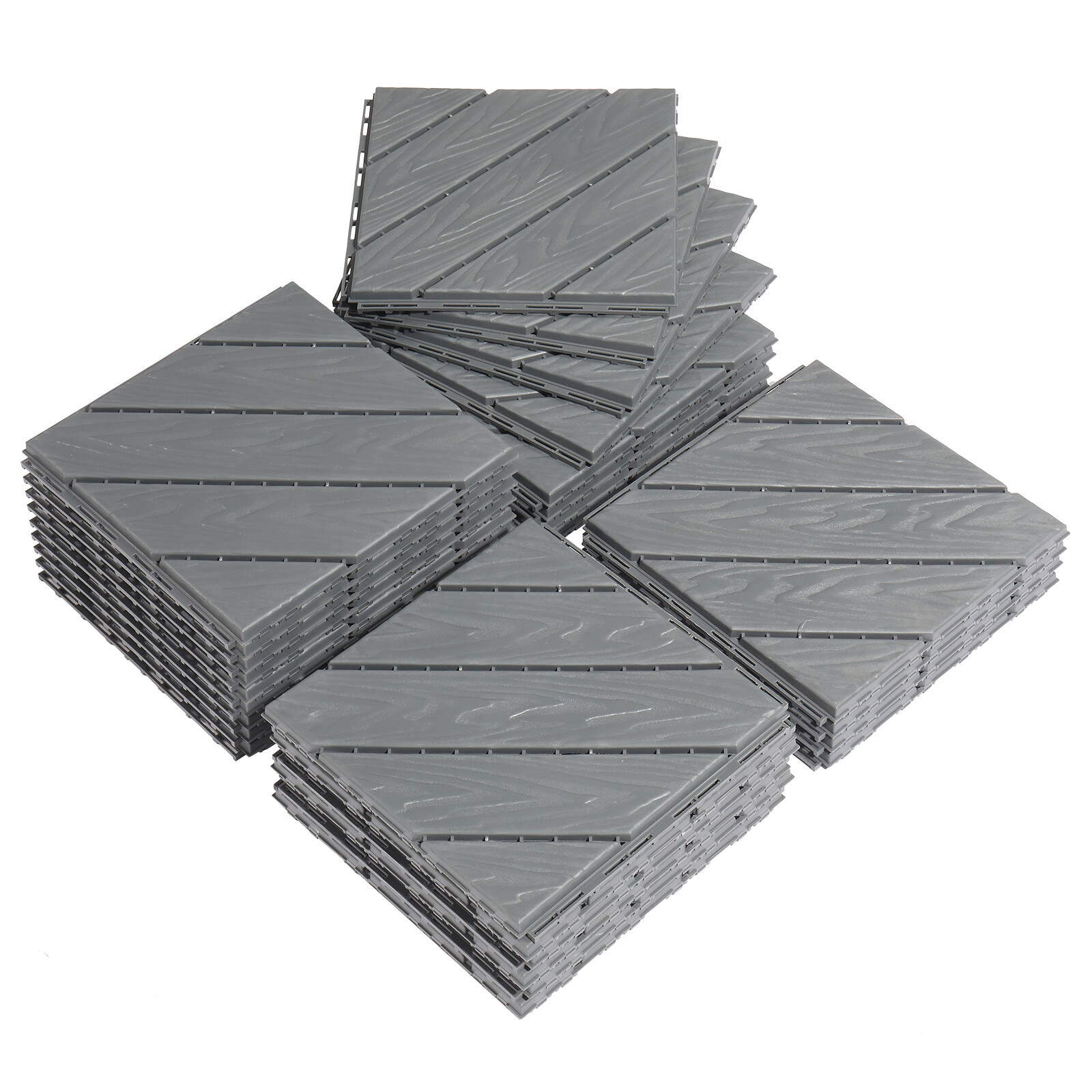 Plastic Interlocking Deck Tiles, 27 Pack, 12″x12″ Waterproof Outdoor Flooring