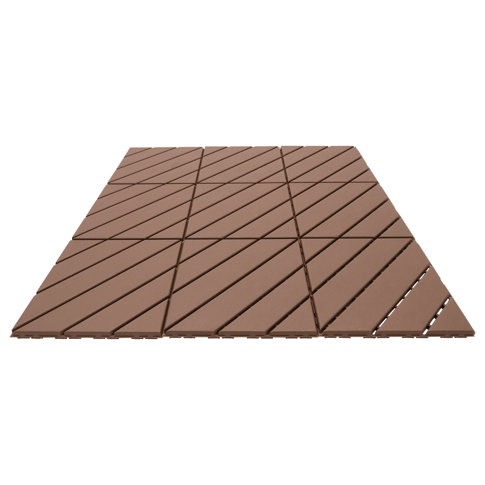 27 PACK Plastic Interlocking Deck Tiles Outdoor Patio Flooring Coffee 12″x12″.