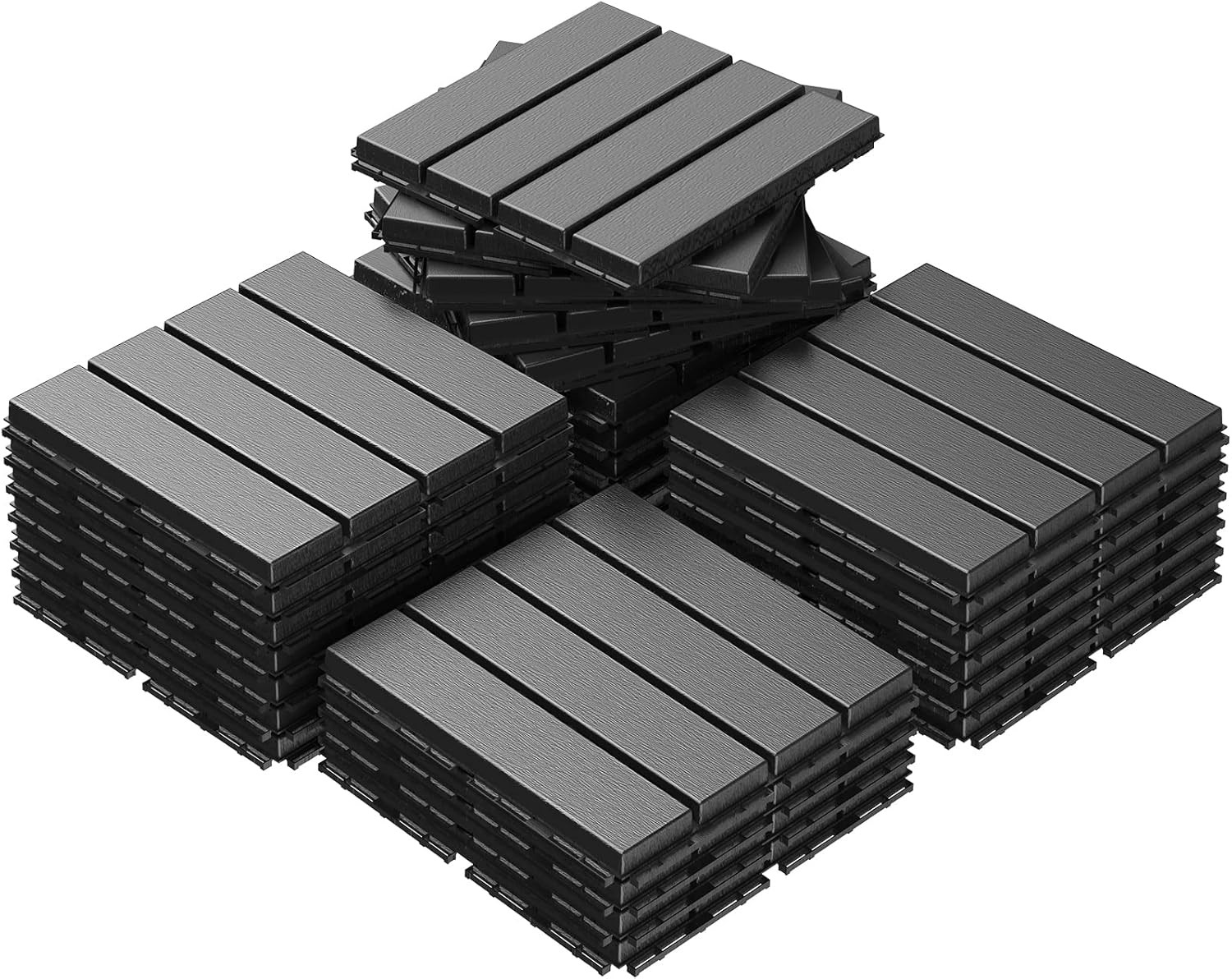 Goovilla Plastic Interlocking Deck Tiles 27-Pack 12x12in Waterproof Outdoor