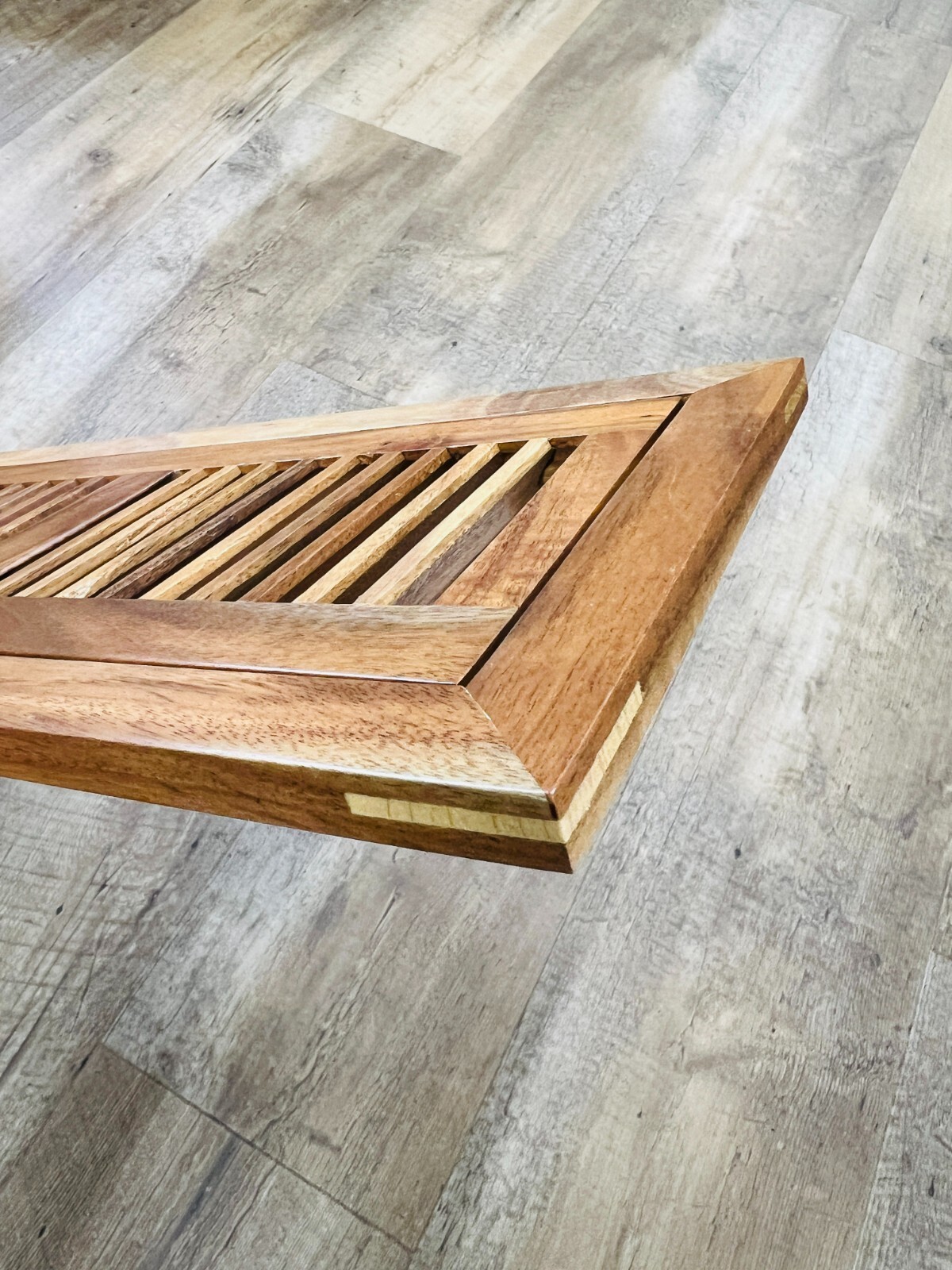 Unfinished Acacia Wood Floor Vent Register, Flush Mount 1/2″ x 4″ x 12″