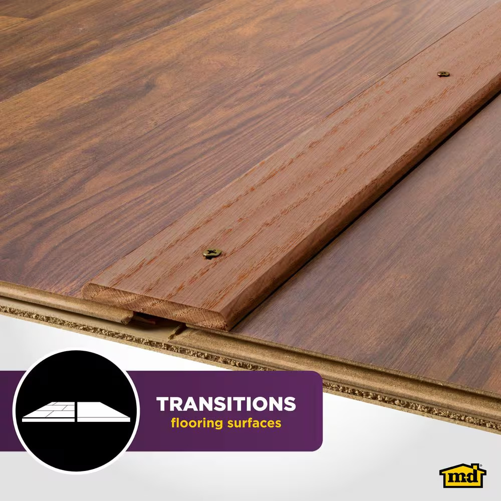 2-1/2 In. X 72 In. Unfinished Hardwood Transition Strip Seam Binder W/ Screws