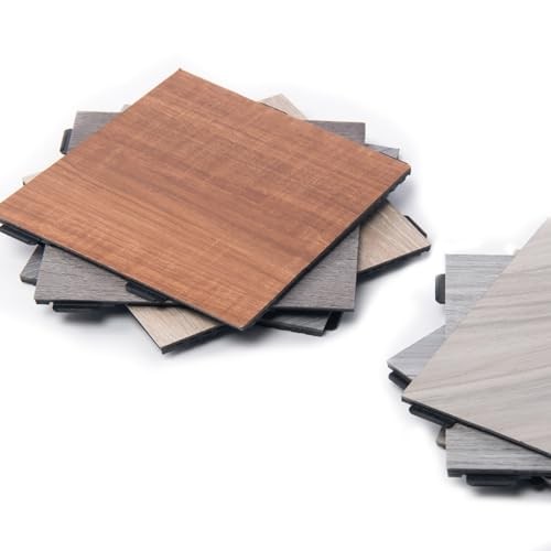 Interlocking Luxury Wood Flooring Tile, Wood Floor 6 x 6 inch 8 Multicolor