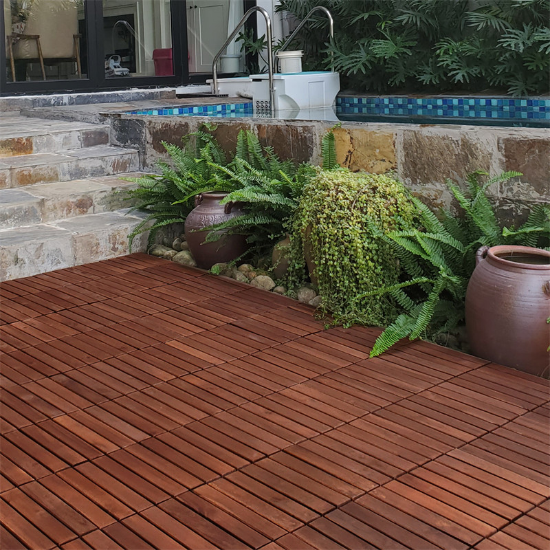 10/20/30PCS Interlocking Deck Tiles Wood Flooring Balcony Patio Paver 12″ *12″