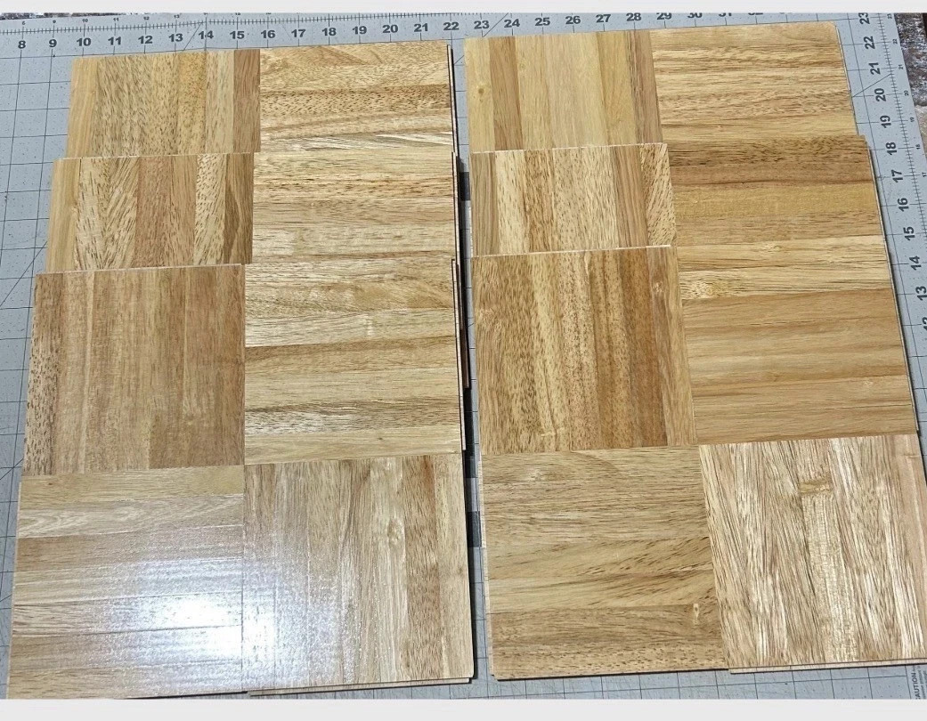 PARQUET FLOOR: 6 Sq Feet! 7-finger Parquet Solid Wood Floor Tiles 12″x12″x5/16