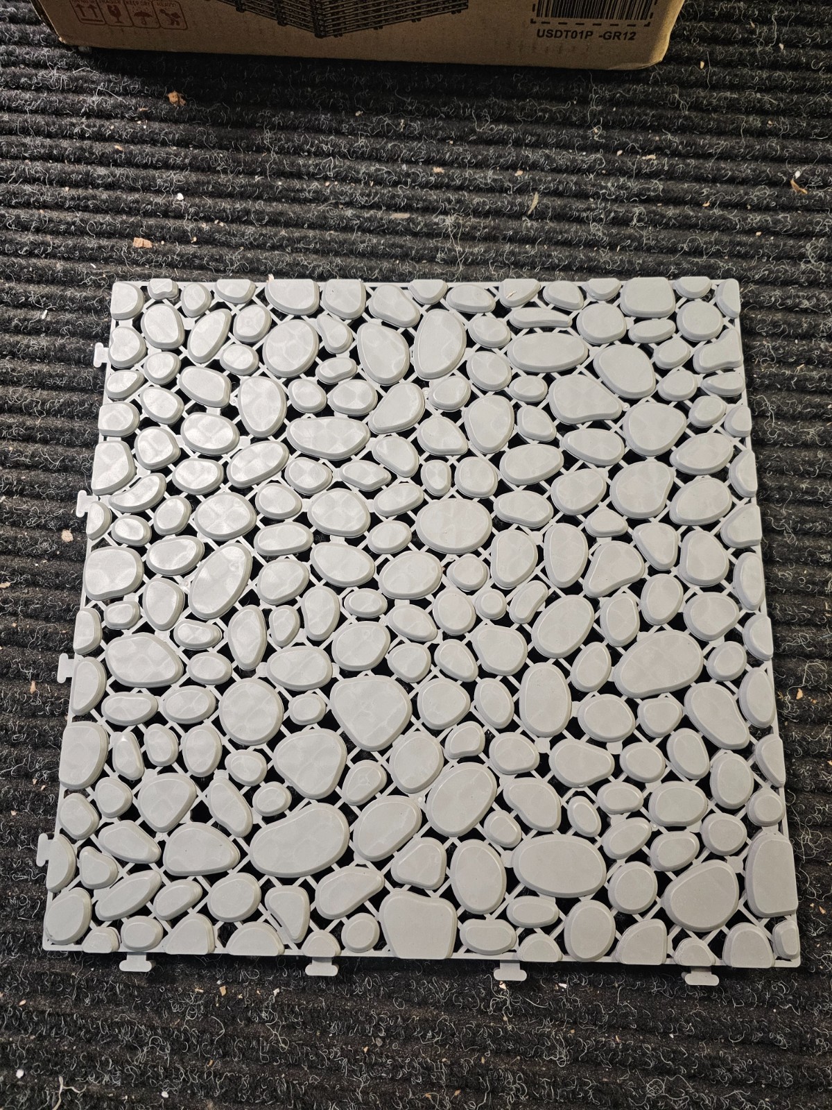 (QTY 12) Interlocking Deck Tiles 12×12″ Gray Outdoor Patio Waterproof Snap Lock