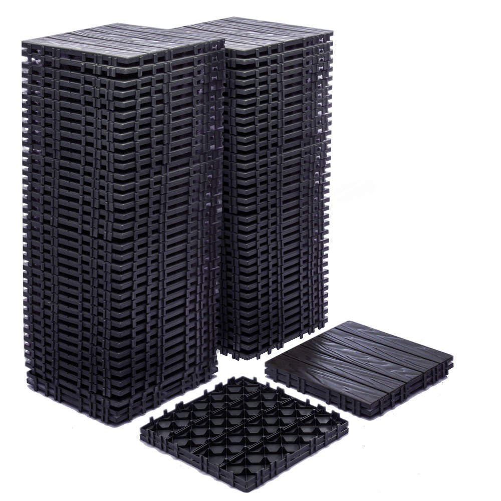 11.42″x11.42″ Plastic Interlocking Deck Tiles – 61.60 Sq.Ft Outdoor Plastic