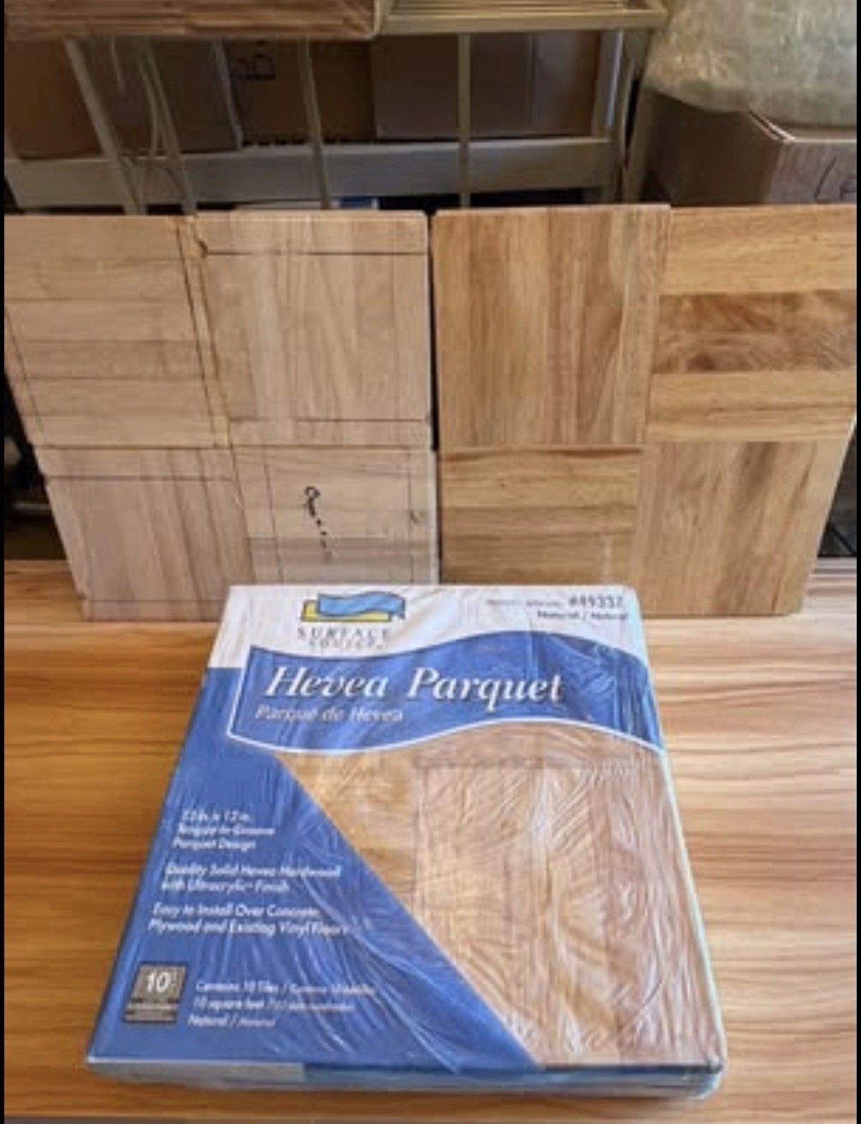 Hevea Parquet Floor Tiles 12 X 12 Tongue In Groove 10 Sq Ft Per Pack Brown Beige