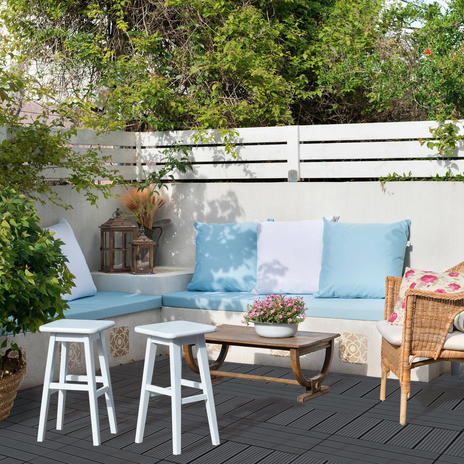 Interlocking Deck Tiles, 27 PCS Outdoor Patio Flooring, 12″X12″ Interlocking Dec