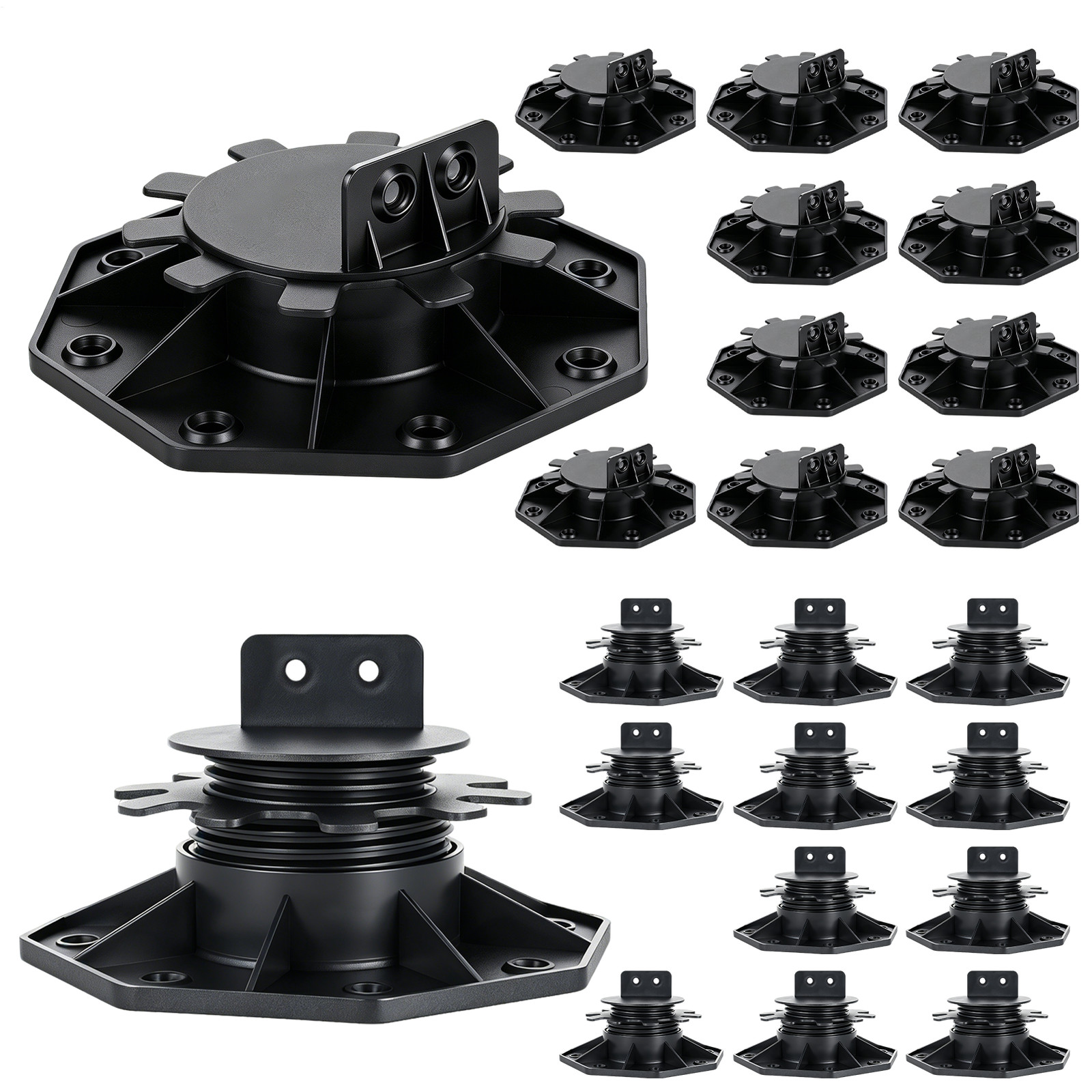 24Pack Adjustable Deck Support Pedestal Outdoor Floor Joist Support For Patio
