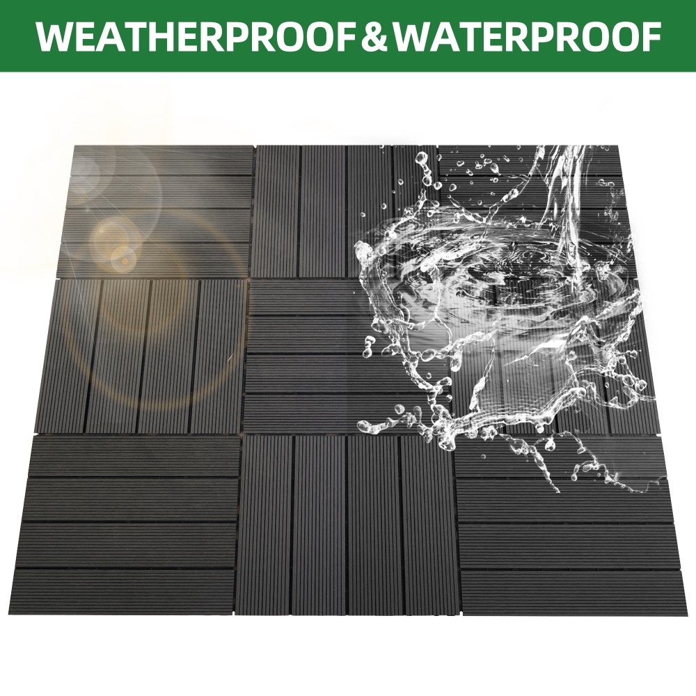 Interlocking Deck Tiles Wood Plastic Indoor Outdoor Flooring for Patio Balcony