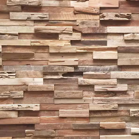 UltraWood Teak Colorado Interlocking Wood Wall Panels 10-Pack 9.7 Sq Ft Decor