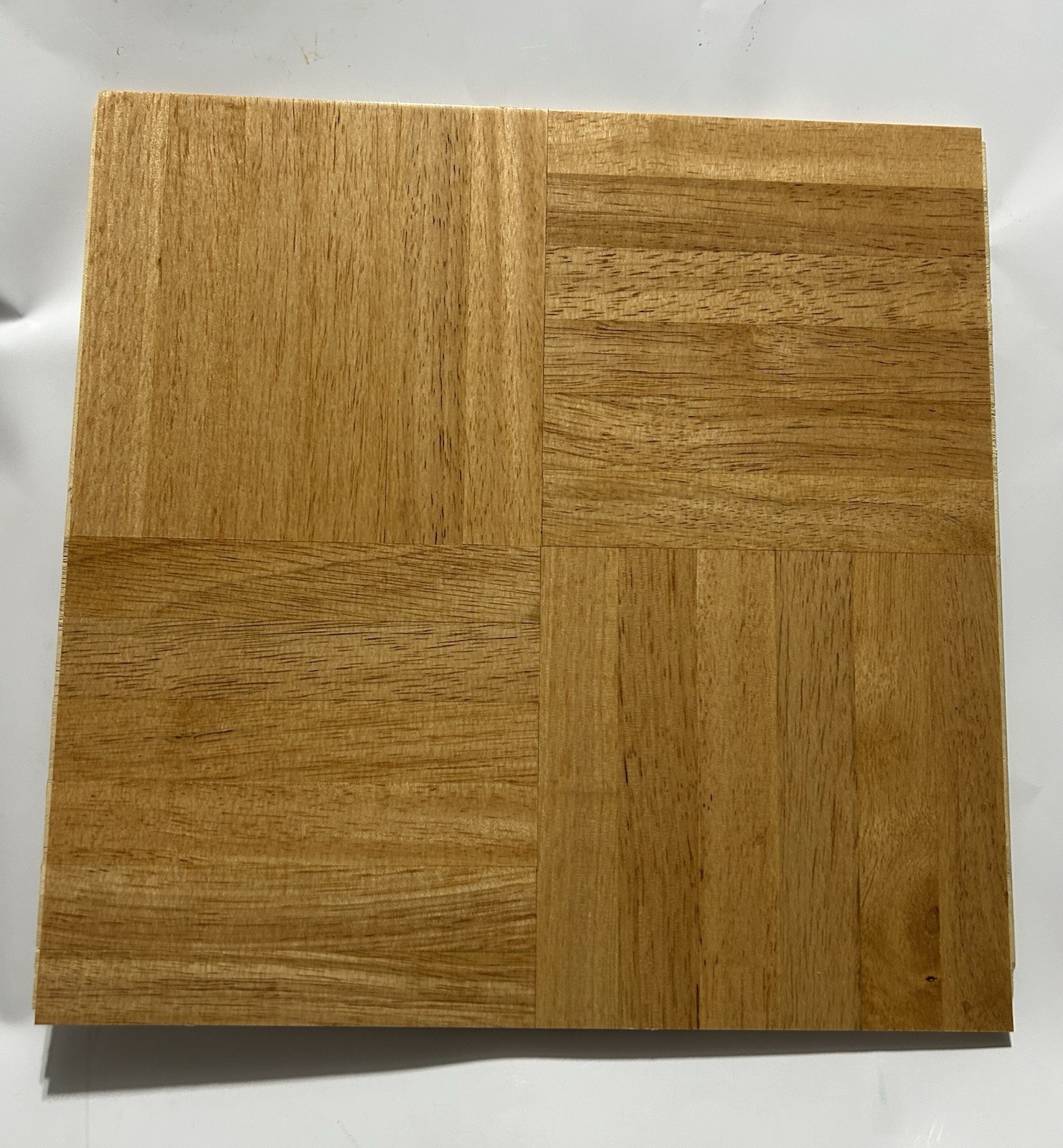 OakTree Hevea Parquet Tile Flooring 6-finger (9 Tiles/9 Sq Ft) NATURAL