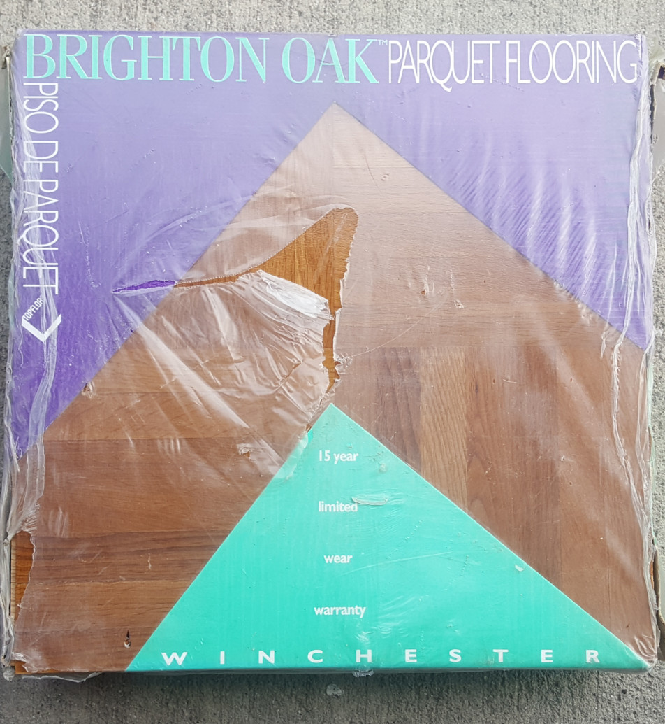 BRIGHTON OAK….ONE BOX 10 TILES ,,,10 sq ft Parquet hardwood flooring..