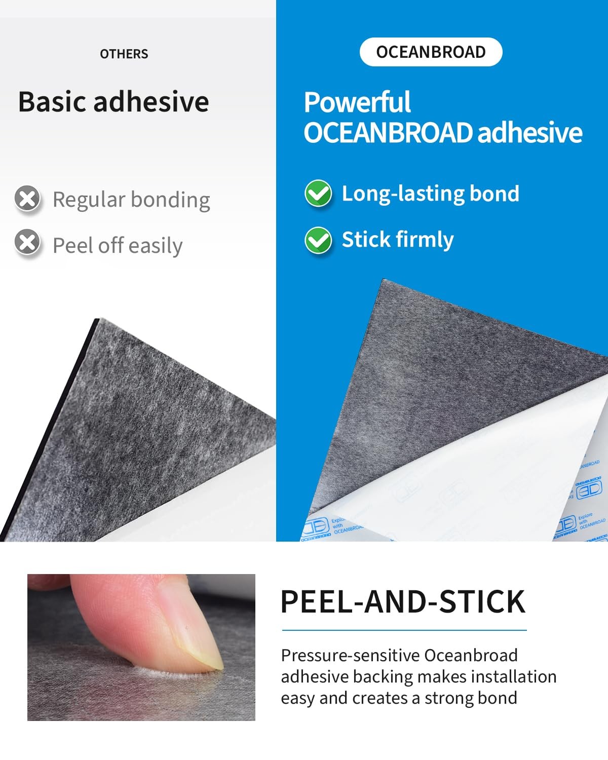 Boat Flooring EVA Foam Self-Adhesive 96”X45.6”/36”/28.8”/16.8” Faux Teak Ma