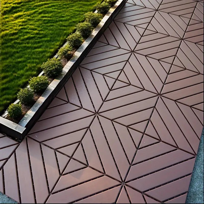 2″x 12″ Wood-Plastic Composite 44PCS Quick Interlocking Flooring & Patio Deck