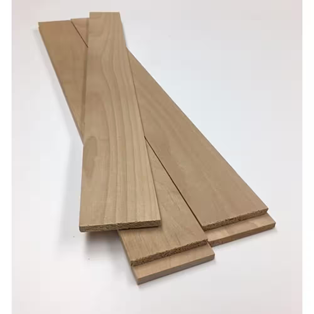 1/4 In. X 2.5 In. X 4 Ft. Alder S4S Hardwood Hobby Board (5-Pack)