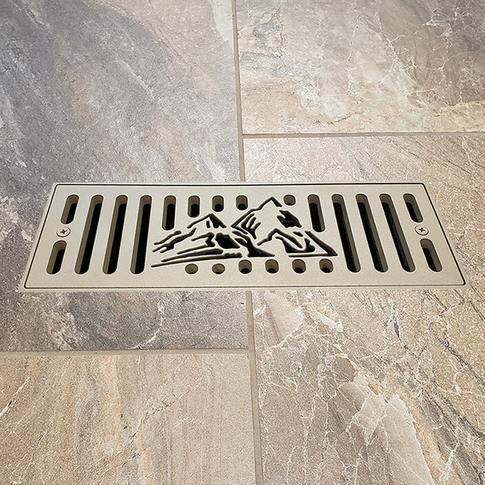 Ventiques Original Metal Flush Mount Floor Register Vent, Avalanche Style