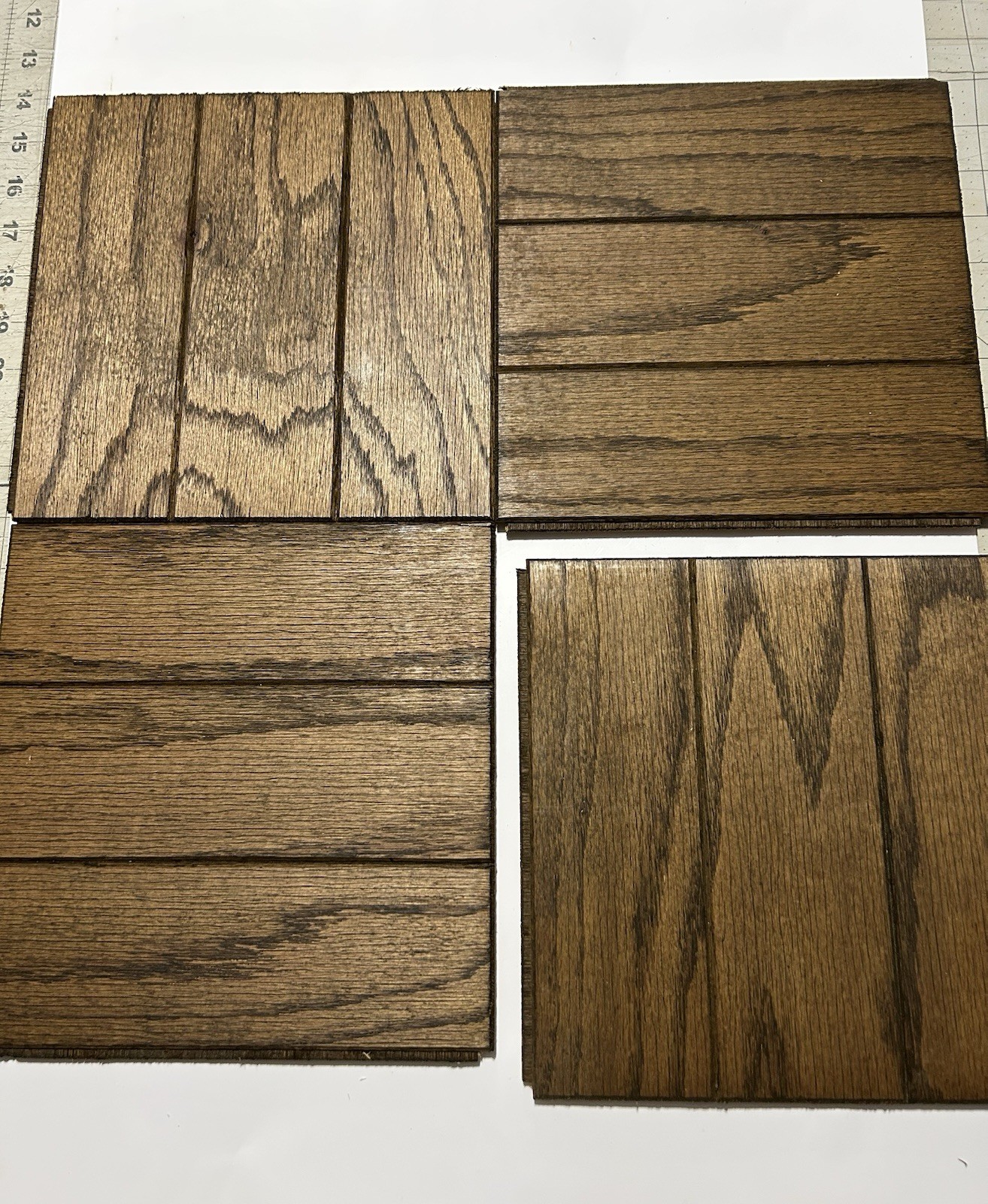 20 BRUCE Oak 9″x9″x3/8″ Grooved Parquet Flooring Tiles “MELLOW BROWN” NEW!