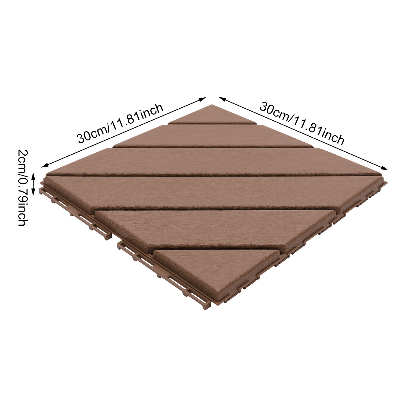 27 PACK Plastic Interlocking Deck Tiles Outdoor Patio Flooring Coffee 12″x12″.