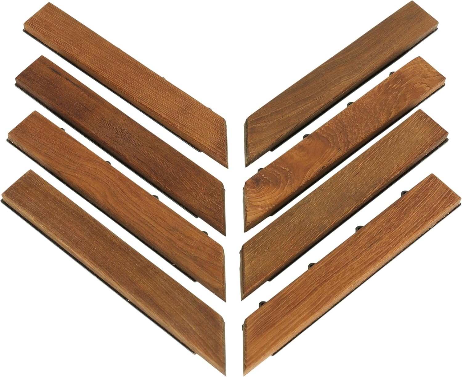 Bare Decor EZ-Floor 8 Corner Trim Piece Interlocking Flooring Solid Teak Wood