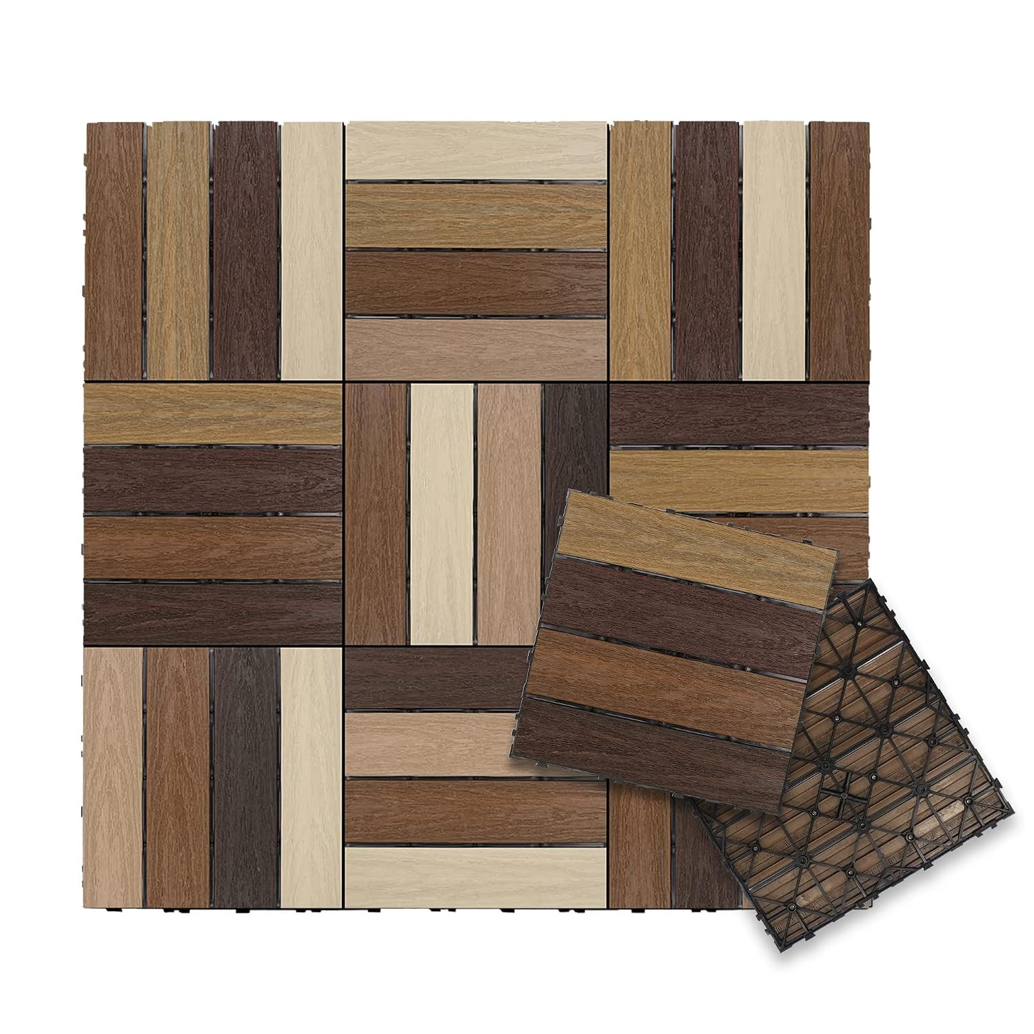Ultrashield Naturale 1 Ft. X 1 Ft. Composite Deck Tiles | Quick Deck Interlockin