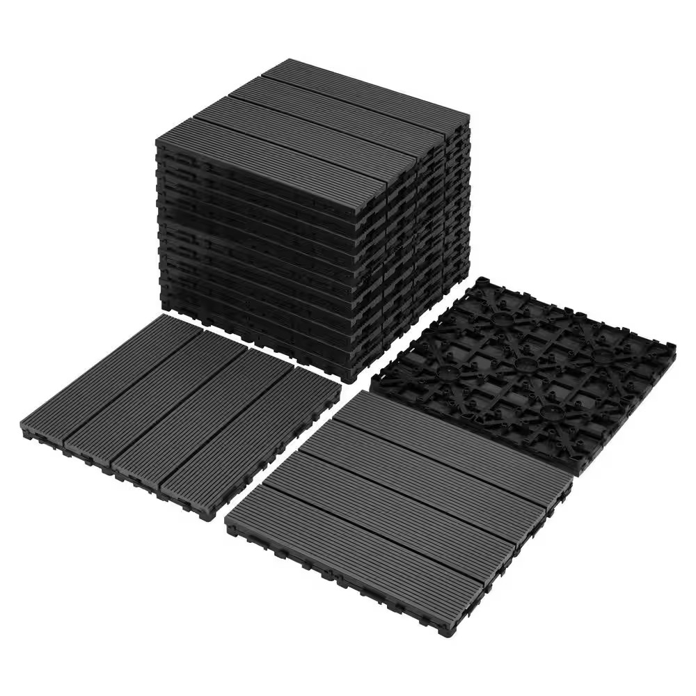 1 Ft. X 1 Ft. Square Polypropylene DIY Interlocking Deck Tiles, DIY Modular Inte