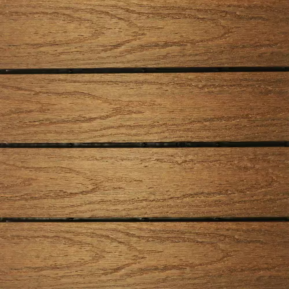 Quick Deck 1×1 Ft Outdoor Composite Deck Tiles Peruvian Teak Patio Flooring 10 S