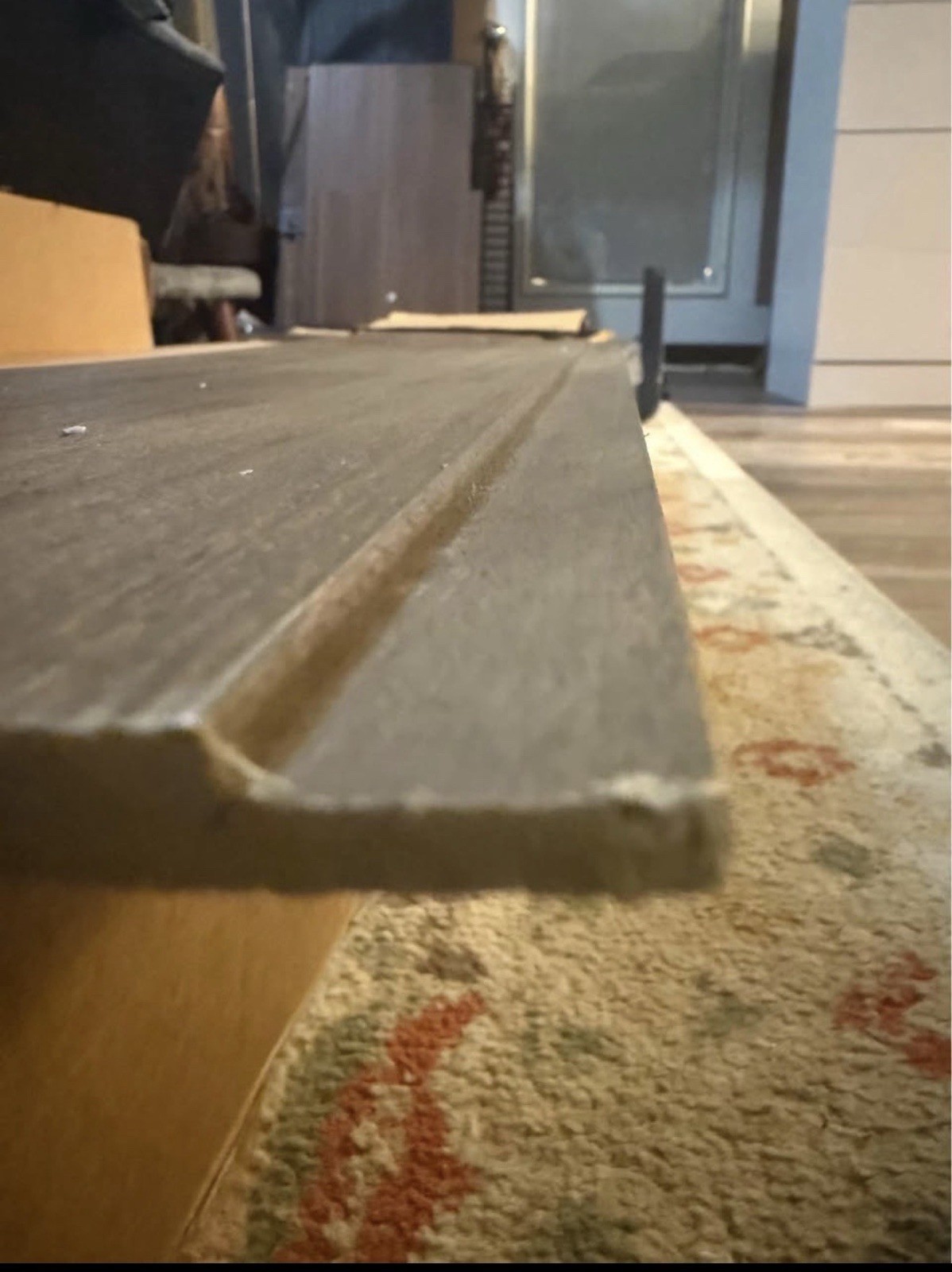 Brown Matte Solid Wood Flooring Planks 48x6in Micro-Beveled Nail Down Smooth
