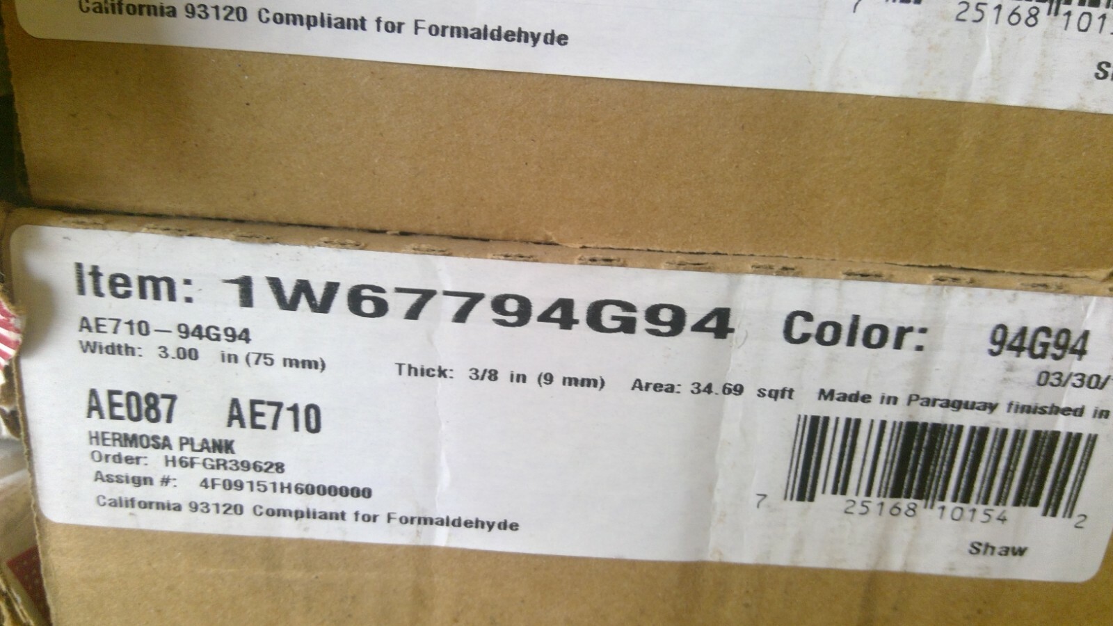 Anderson HARDWOOD FLOORING AE710-94G94 HERMOSA PLANK RAISIN 3/8 X 3