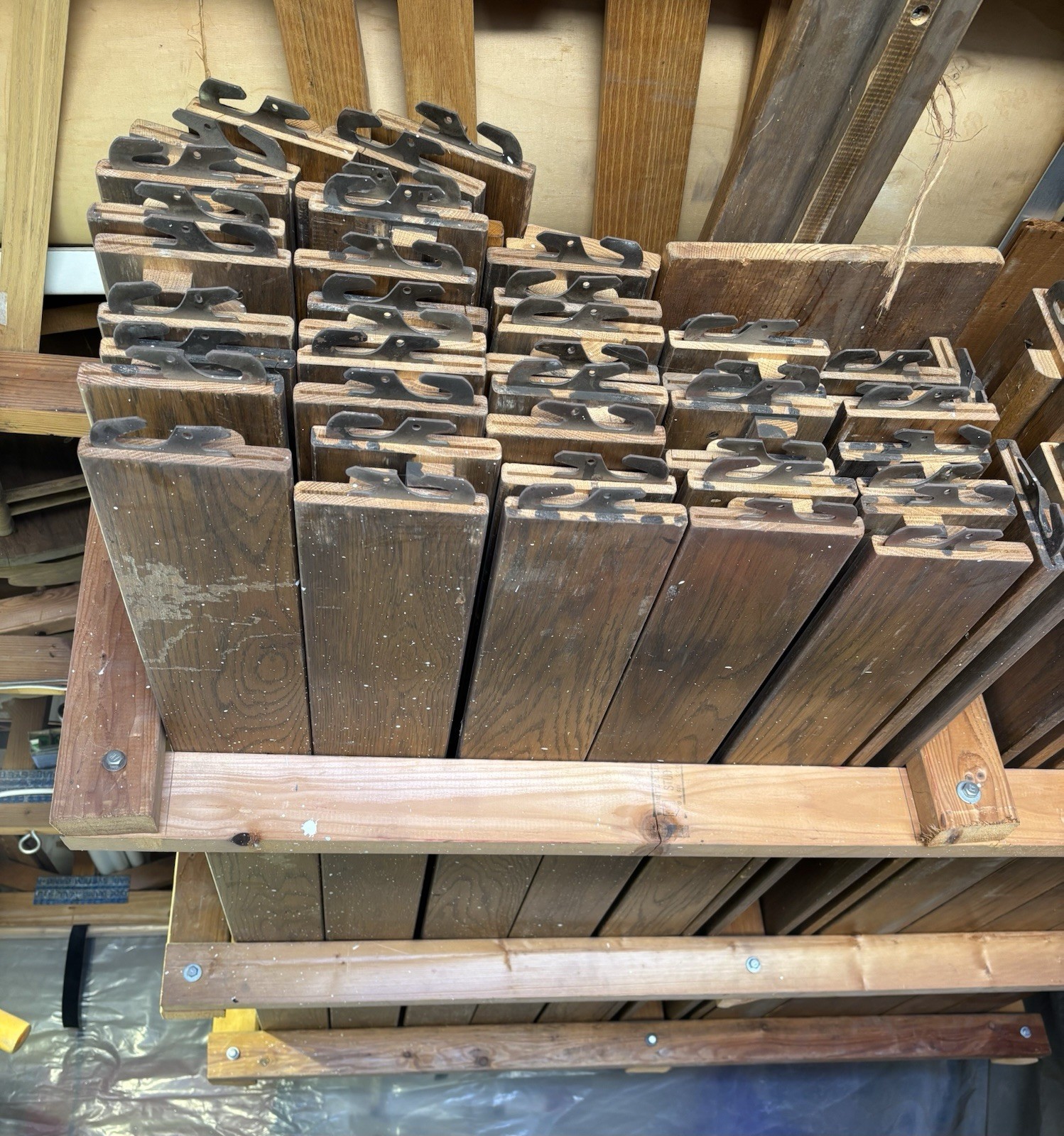 VINTAGE OAK PLANKS WOOD BED RAILS PANELING FLOORING