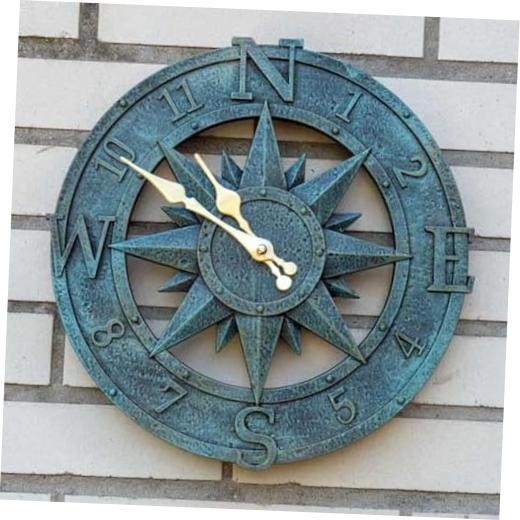 Outdoor Wall Clock 12in Garden Clock Waterproof Clocks Kitchen Home Turquoise-b