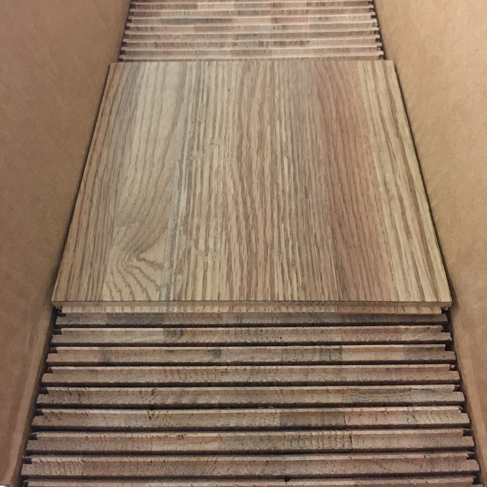Parquet Flooring 6″x6″x5/16″ Solid Oak Tile Honey Glazed 78pc Case New 19.5sqft