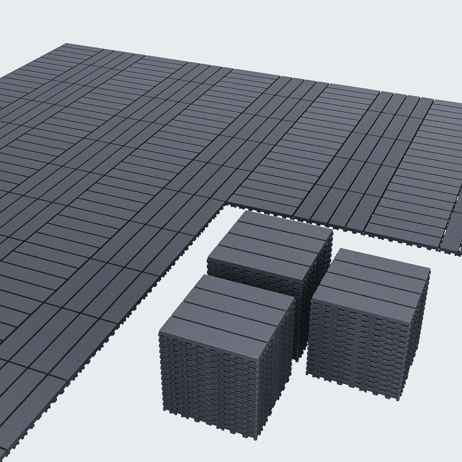 44-Pack Interlocking Deck Tiles PP Plastic Outdoor Patio Flooring (44 Sq Ft)