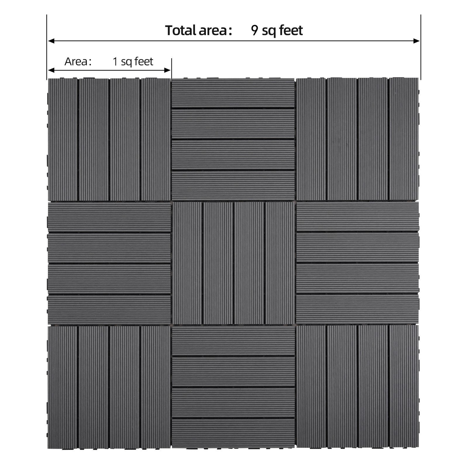 9 PCS 23.4 lb Heavy-Duty Recycled Wood-Plastic Boards, DIY Furniture Making