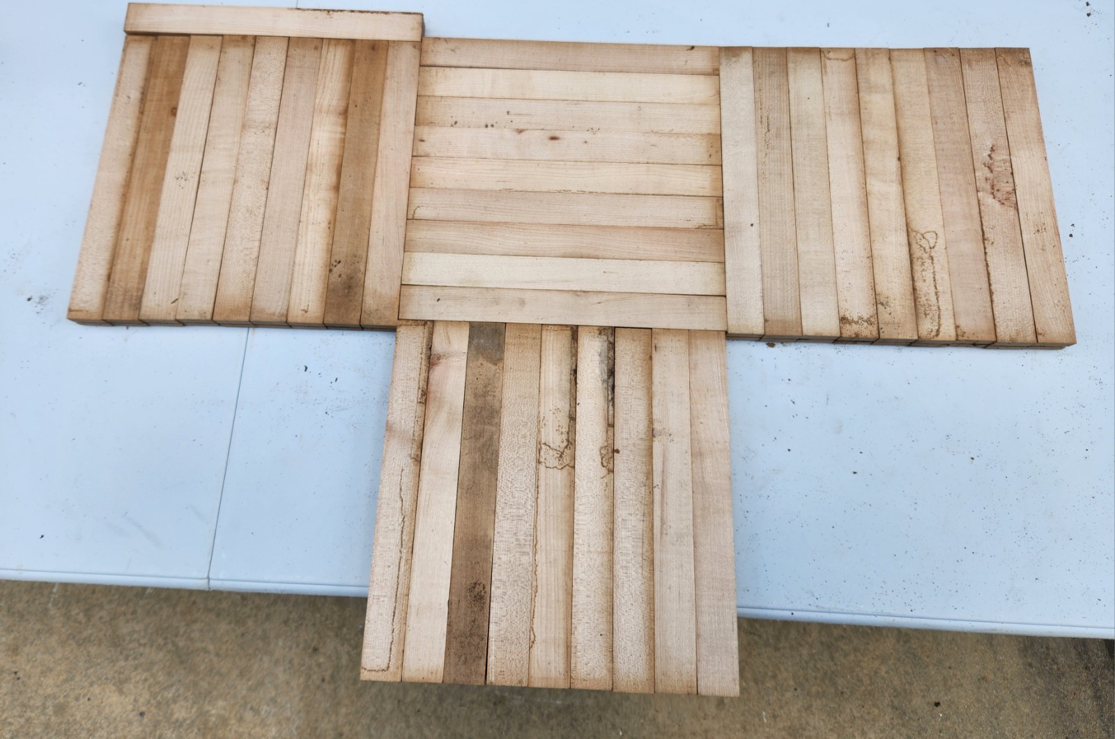 Vintage Horner Hardwood Maple Parquet Flooring 1″×12″×12″ 1 Square Foot