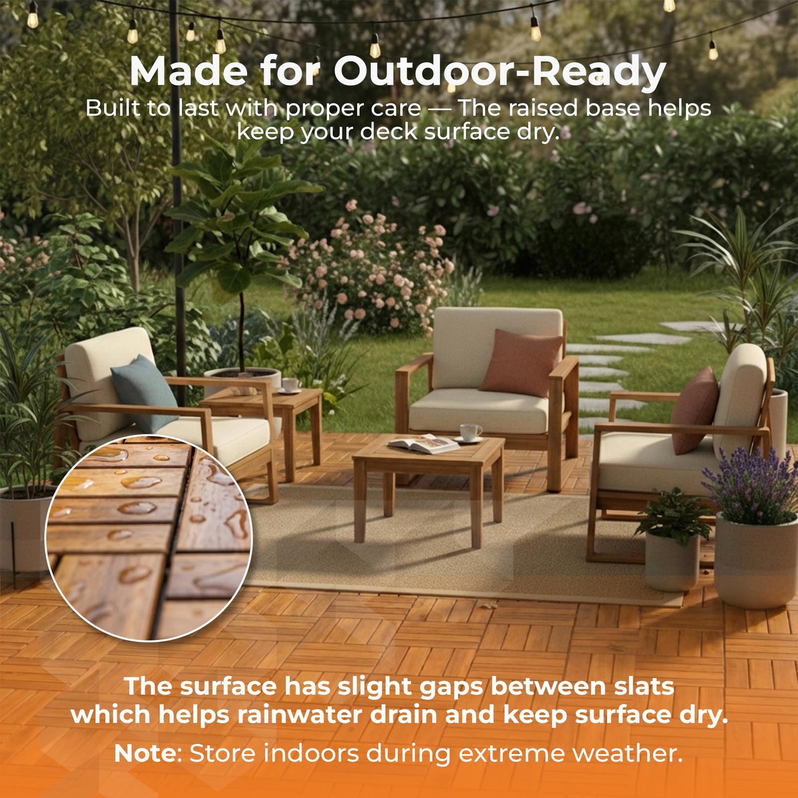 Interlocking Slat Deck Tiles, Acacia Wood Interlocking Deck Tiles – Easy Inst…