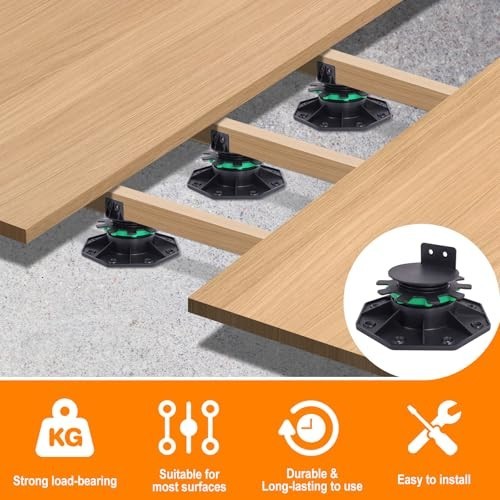 Adjustable Deck Support Pedestal with Fastener Ring, 24 Pack