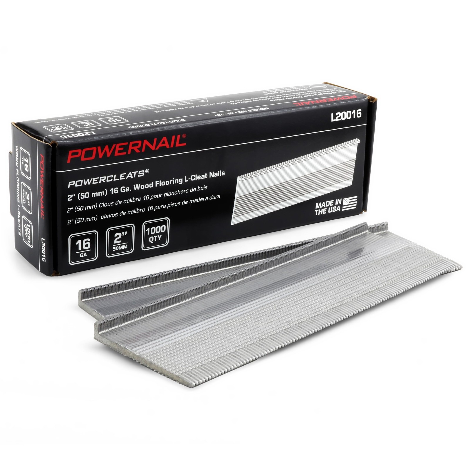 16 Gauge 2″ L-Cleat Nails for Hardwood Flooring – Box of 1000