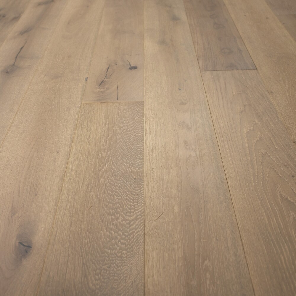 Wide Plank French Oak Wood Flooring, Riverstone Prefinished Engineered, Sample