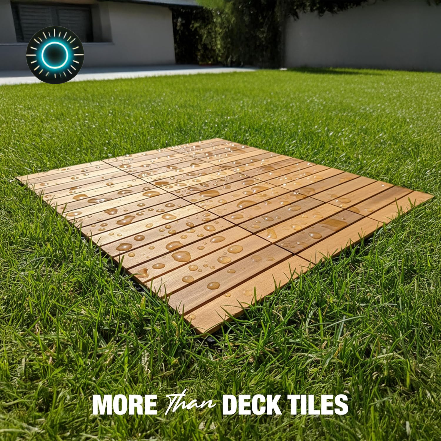 Interlocking Deck Tiles 9 PCS 12″x12″x0.9″ Floor Tiles Waterproof Golden Teak…