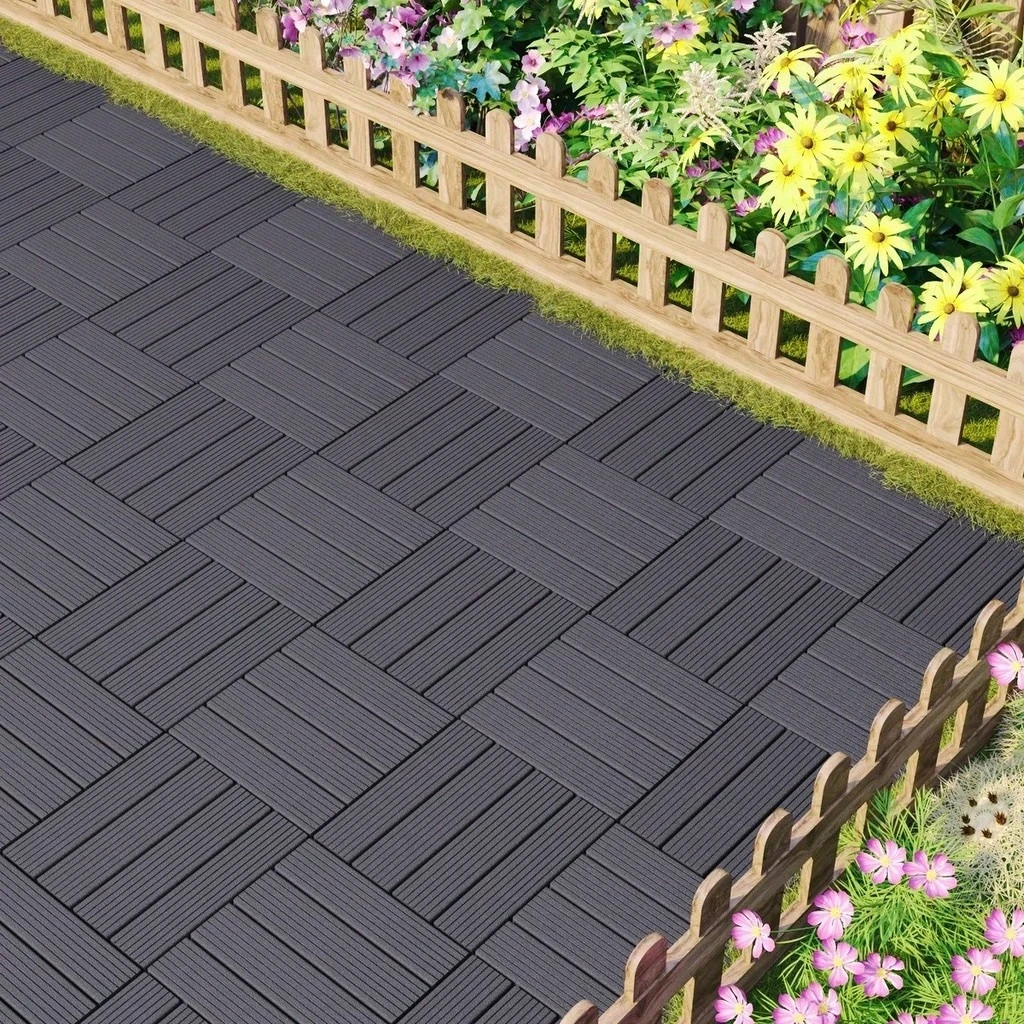44 Pcs Plastic Interlocking Deck Tiles 12×12 Waterproof Outdoor Patio Floor New