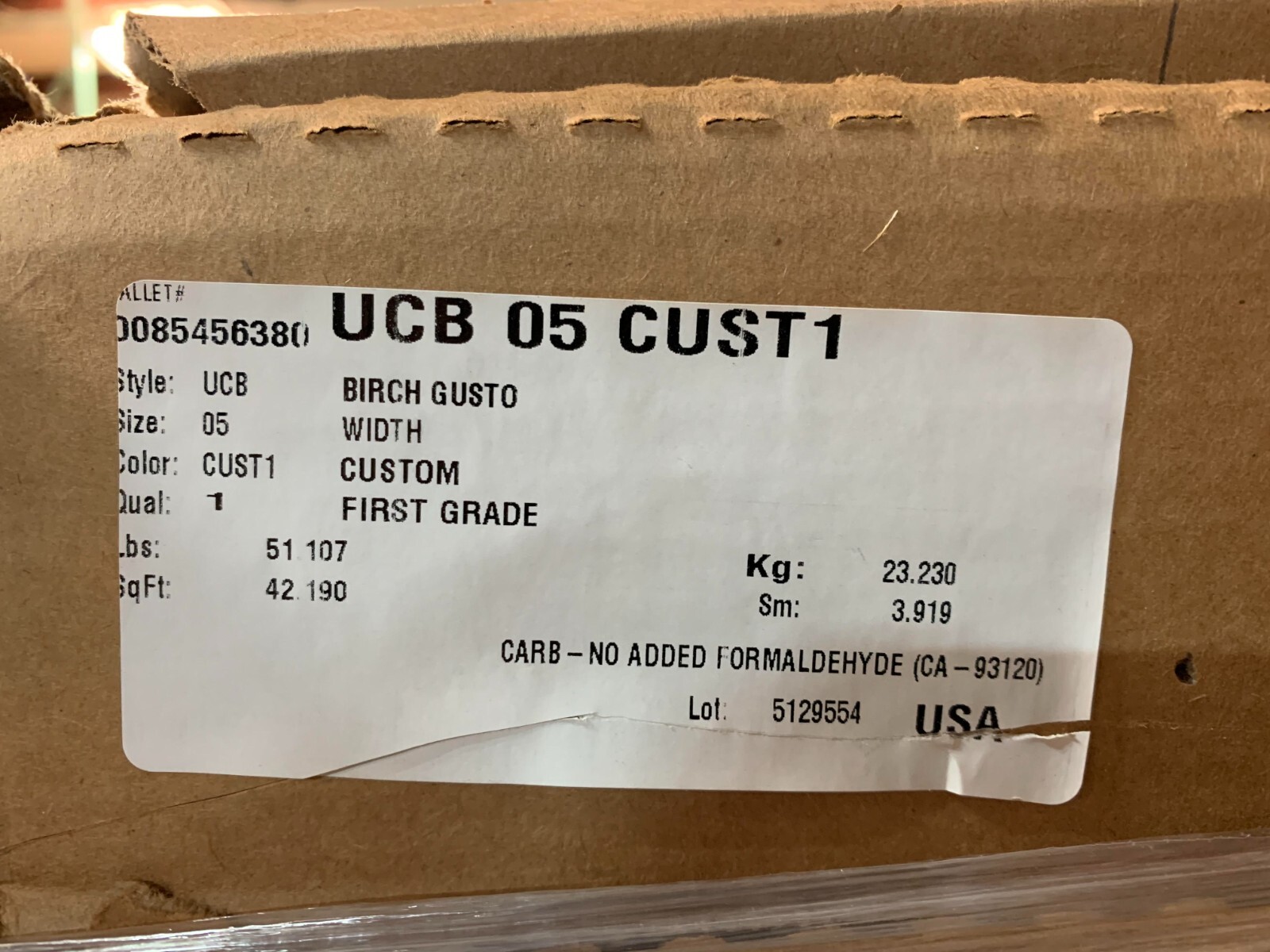 Mannington Hardwood Flooring BIRCH GUSTO 3/8 X 5 CUSTOM UCB05CUST1 3/8 x 5