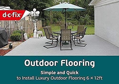 d-c-fix Outdoor Flooring Roll – Brown Oak Wood – 6 x 12, 72 sq.ft – Waterproo…