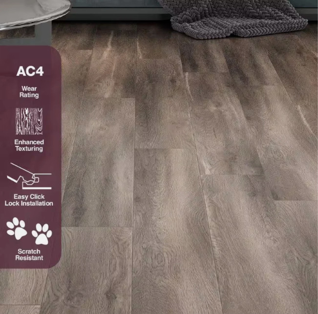 Brookstone Oak 12mm Waterproof Laminate Wood Flooring 15.94 Sq Ft Wide Plank