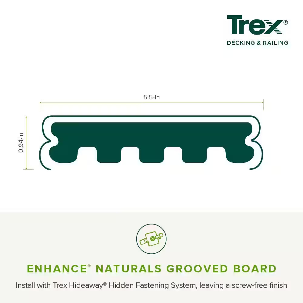 Enhance Naturals 1 In. X 6 In. X 16 Ft. Rocky Harbor Grooved Edge Composite Deck