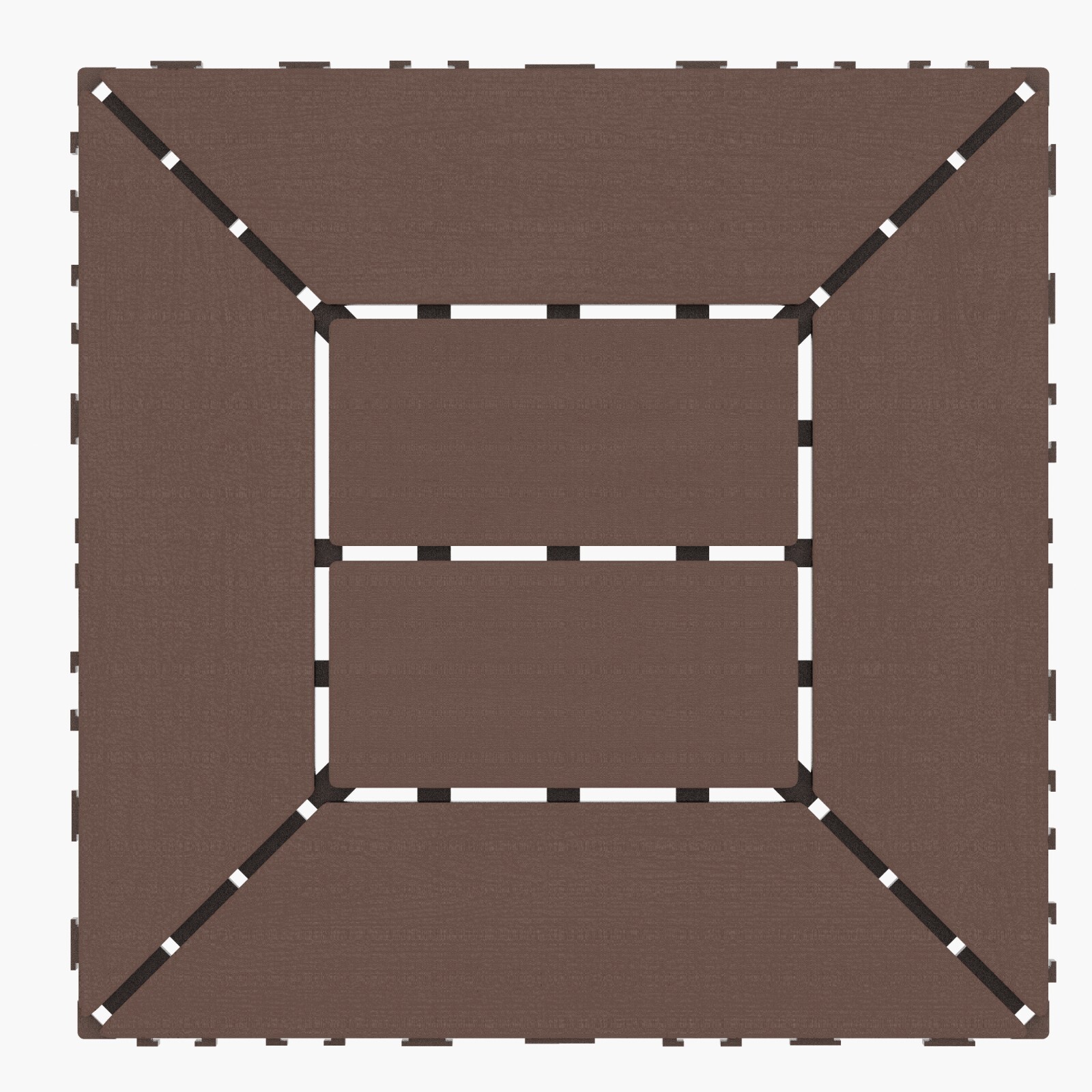 12″ Patio Deck Tiles, DIY Module Interlocking Tiles Floor Tile, 44pcs, Red Brown