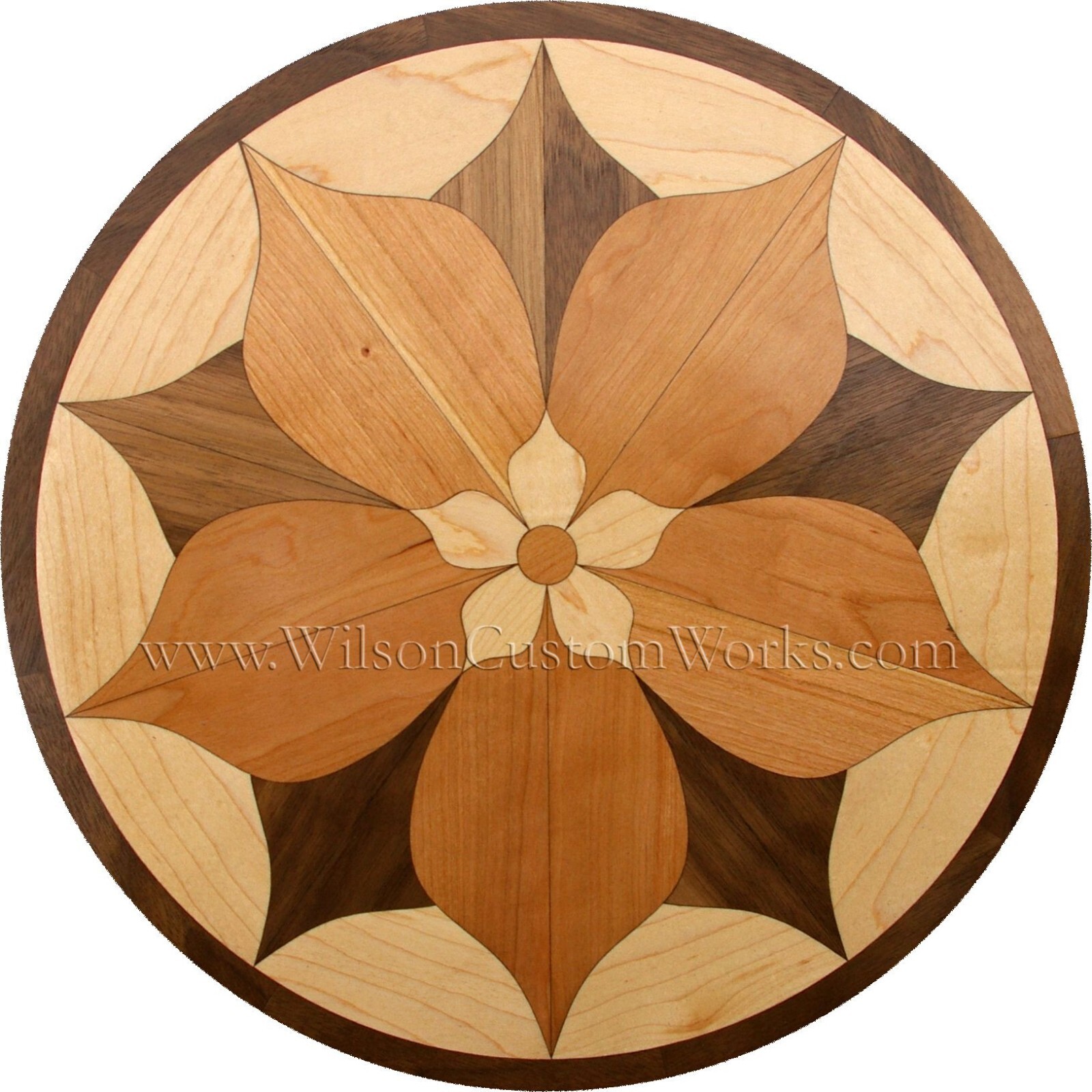 Spring Flower Assembled Wood Floor Inlay Select Size 18-36″ Flooring Table Art